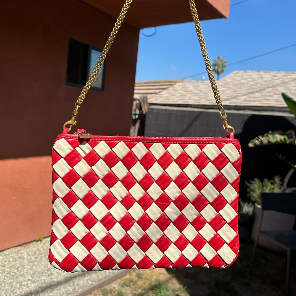 Clare V. Puffy Woven Flat Clutch with Tabs